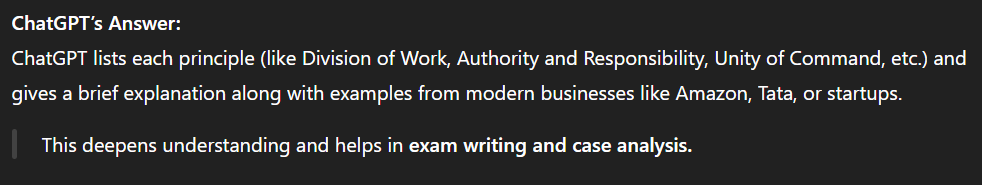 bms principles of management answer