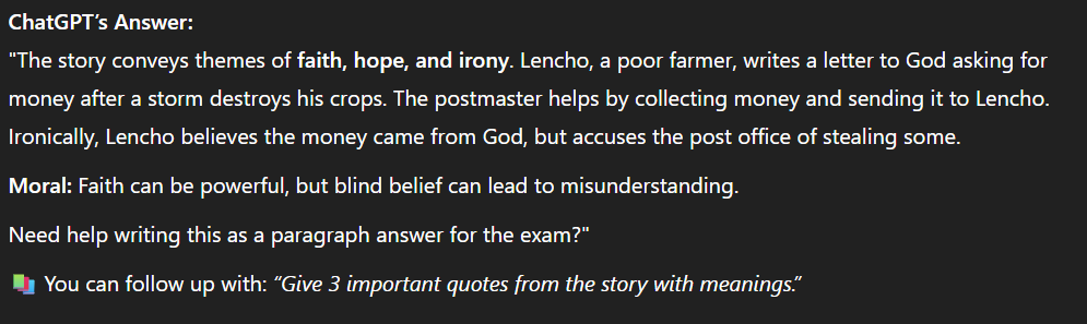 cbse literature answer