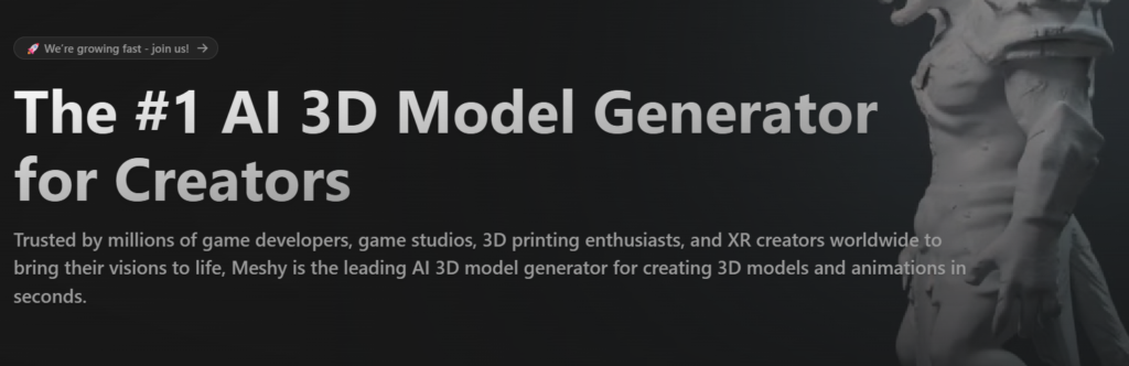 meshy 3d model AI