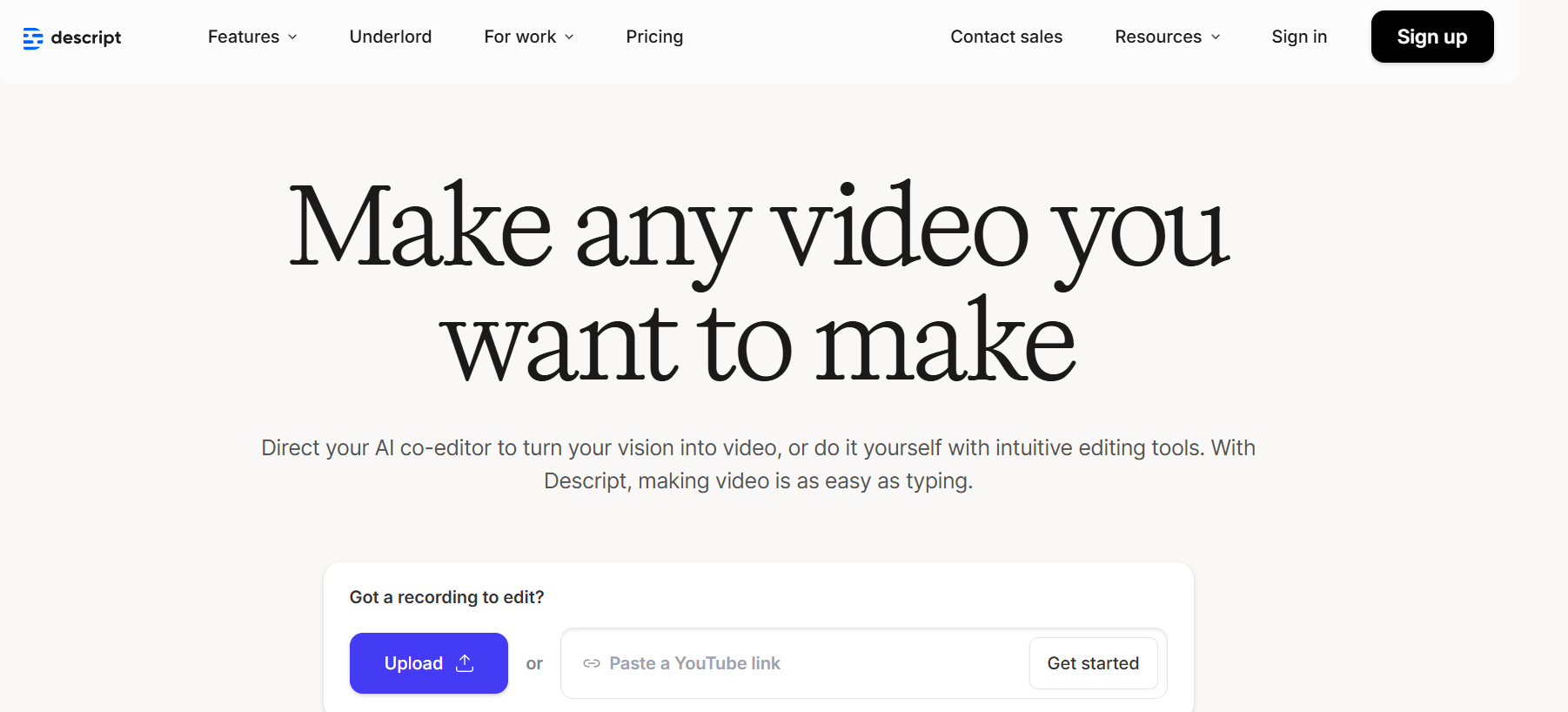 Descript Best for: The all-in-one solution for text-based video and audio editing.