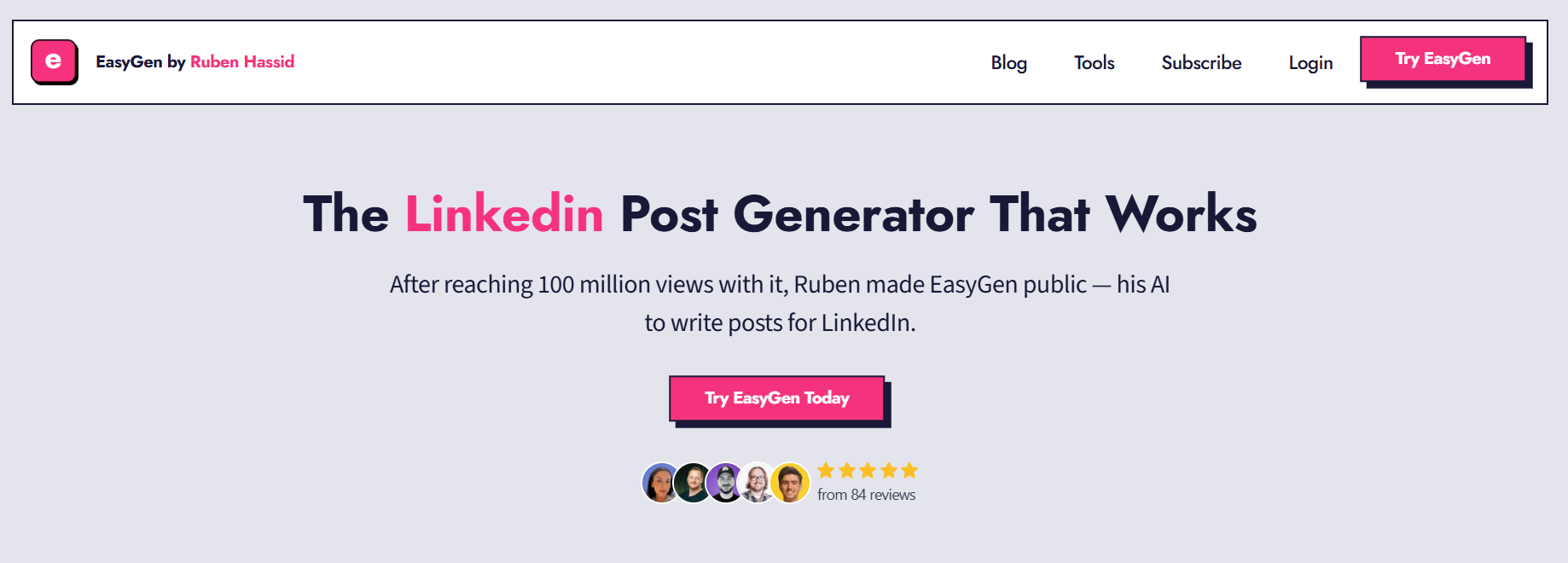 EasyGen Best for: Quickly generating authentic-sounding LinkedIn posts.