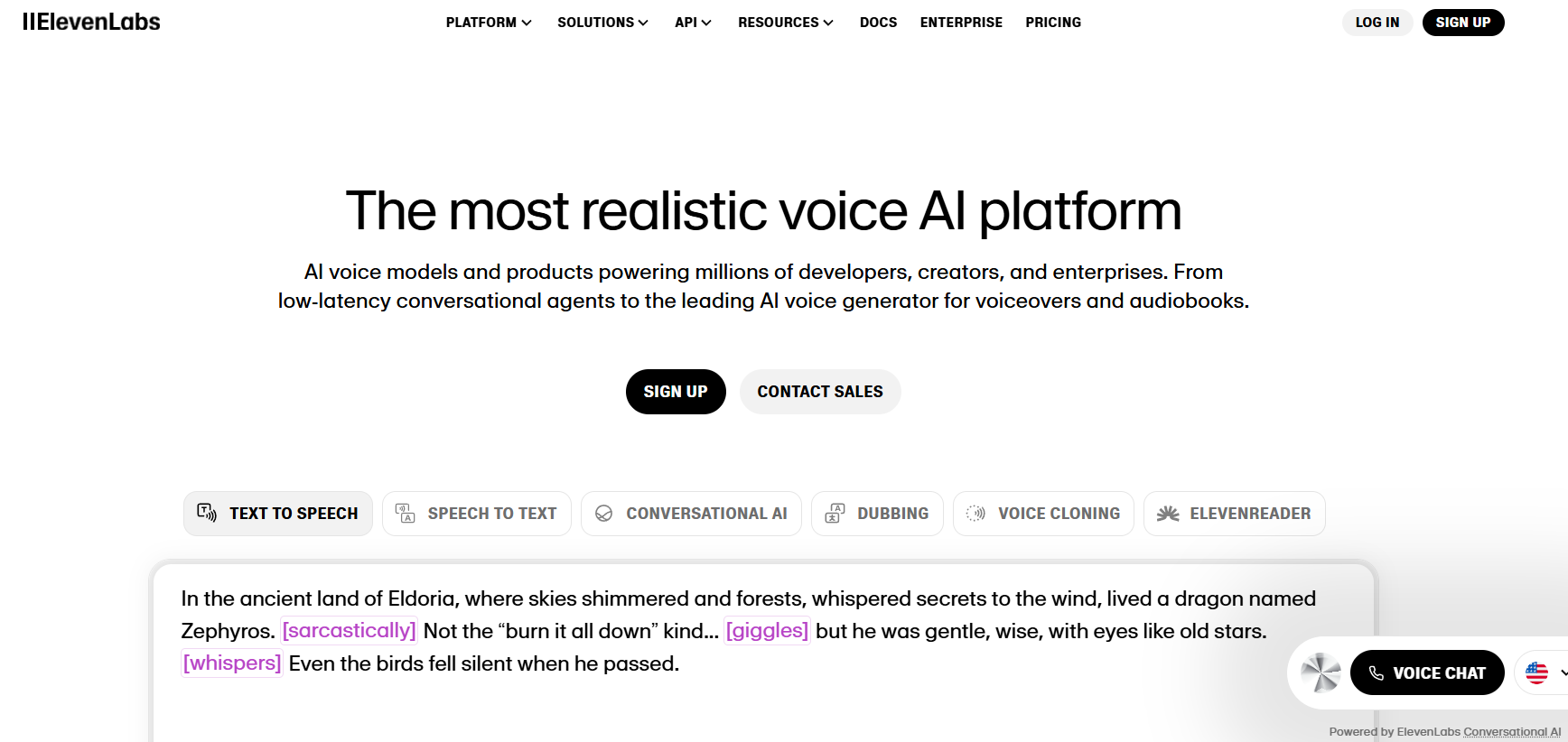 ElevenLabs Best for: Creating the most realistic and human-sounding AI voiceovers.