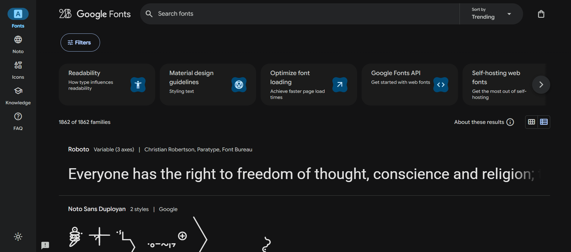 Google Fonts Best for: A massive library of professional, open-source fonts for any project.