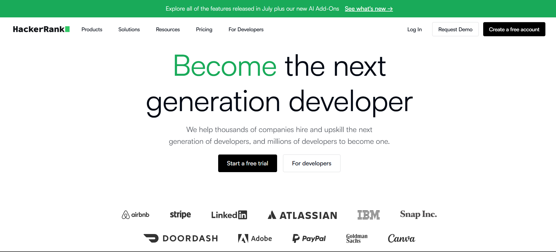 HackerRank Best for: Practicing technical coding interview questions used by real companies.