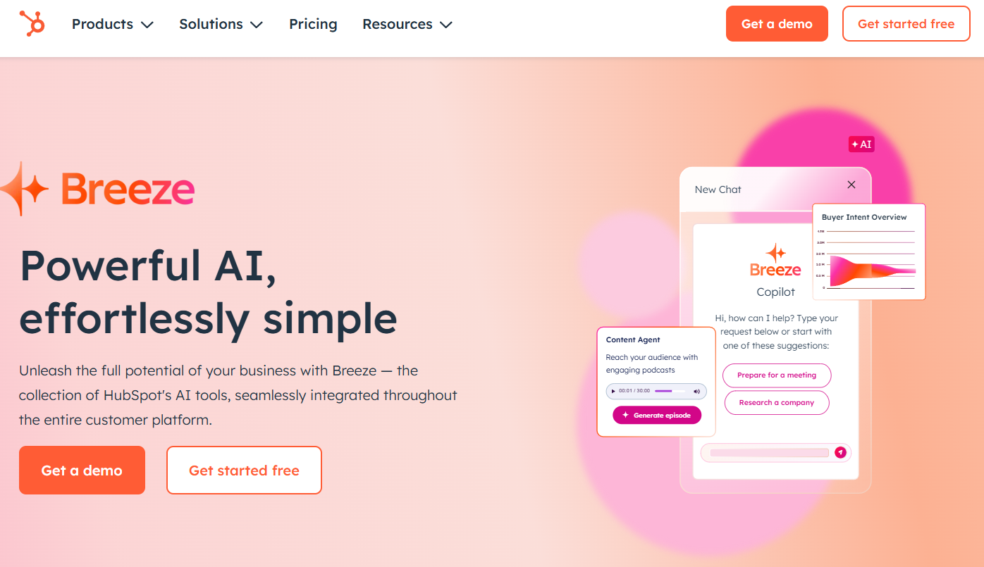 HubSpot AI Best for: An all-in-one marketing platform with free CRM, email, and SEO tools.