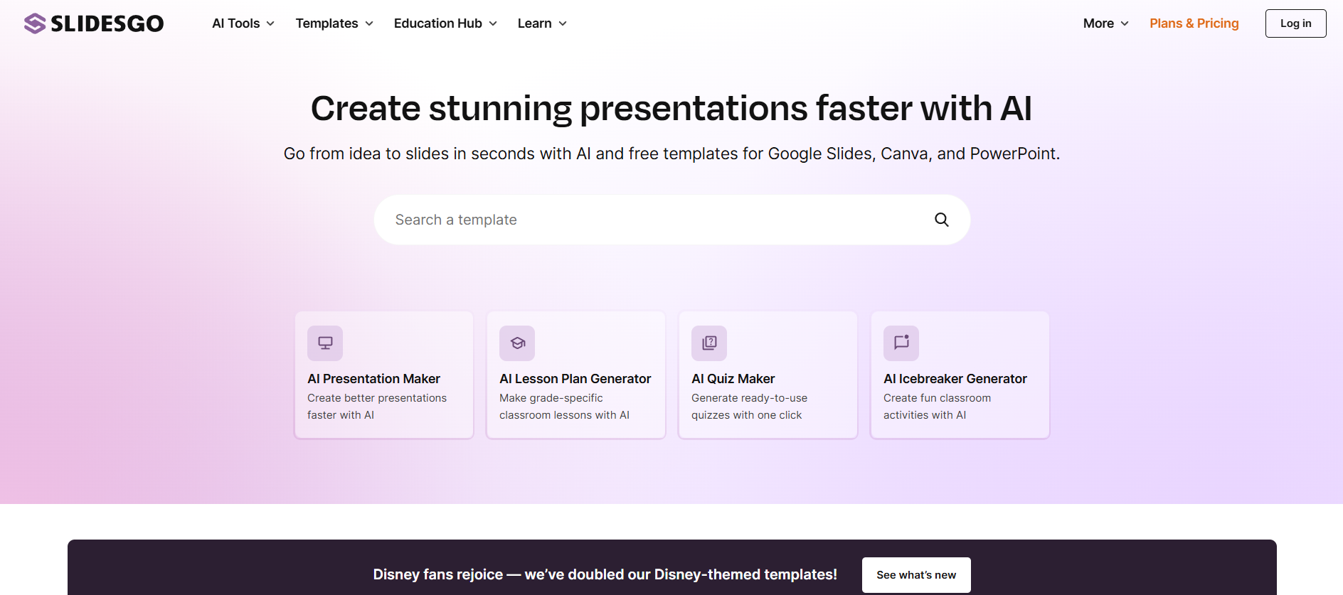 Slidesgo Best for: A massive library of beautiful, modern presentation templates.