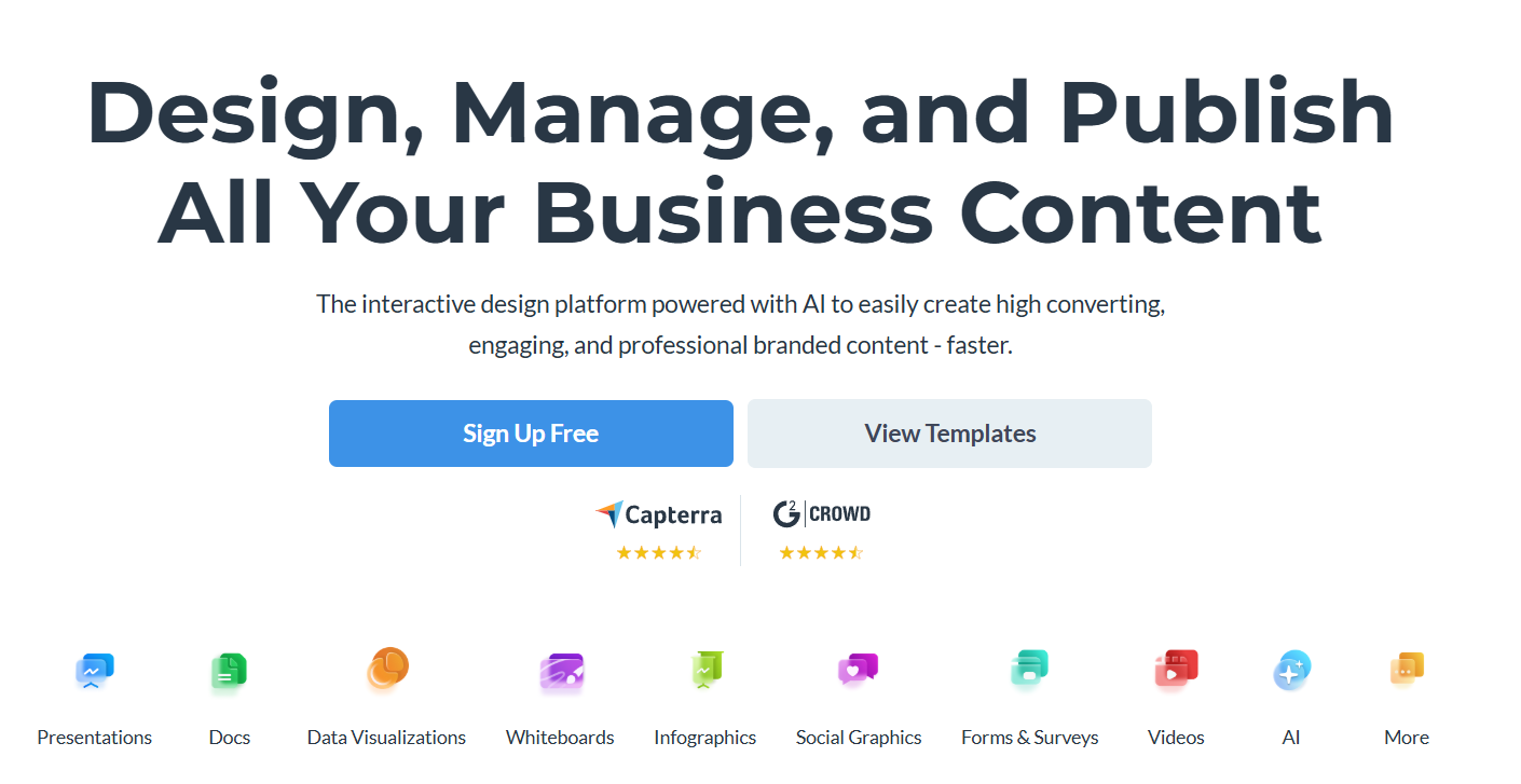 Visme Best for: Creating data visualizations, infographics, and professional reports.