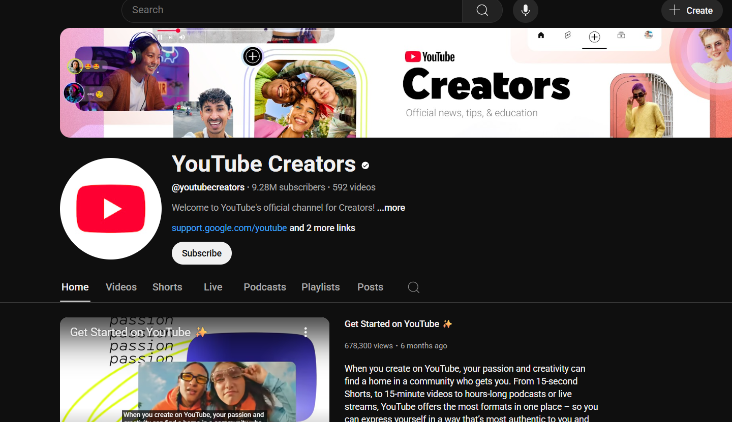 youtube creators Best for: Learning the art and business of creating successful online videos.
