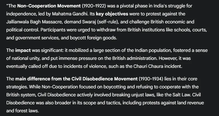 CUET history example answered by google gemini