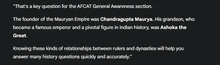 example 3 afcat general awareness answered by google gemini