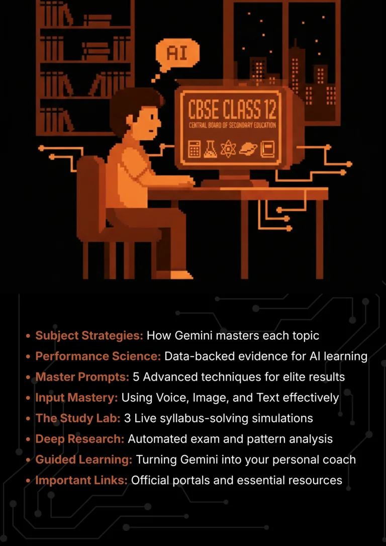 cbse class 12 with Google Gemini 2026 AI Master Class roadmap and article sections overview.