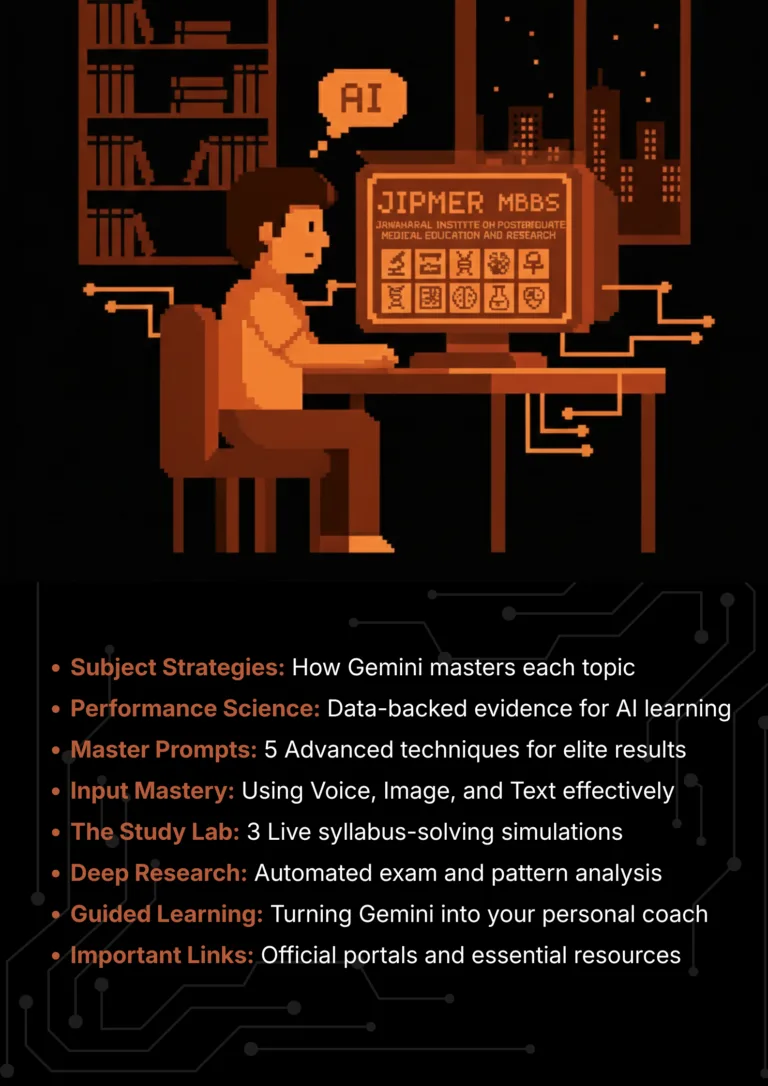 JIPMER exam with Google Gemini 2026 AI Master Class roadmap and article sections overview roadmap and article sections overview.